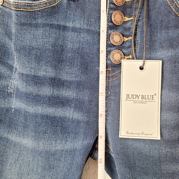 Judy Blue High Rise Dark Wash Button Fly Skinny Jeans Size 0(24) - Picture 14 of 17